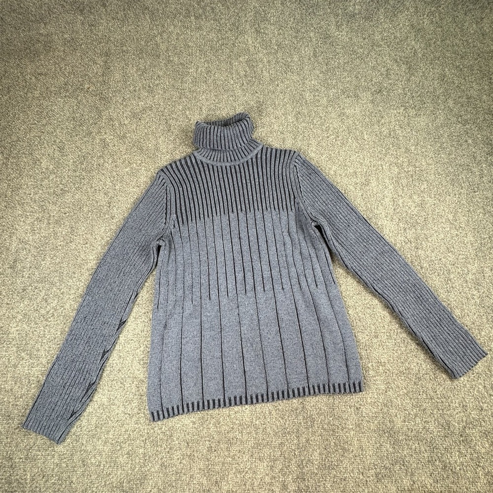 90s Y2K Karen Scott Sport Turtleneck Sweater Womens M Blue  Preppy‎ Academia VTG